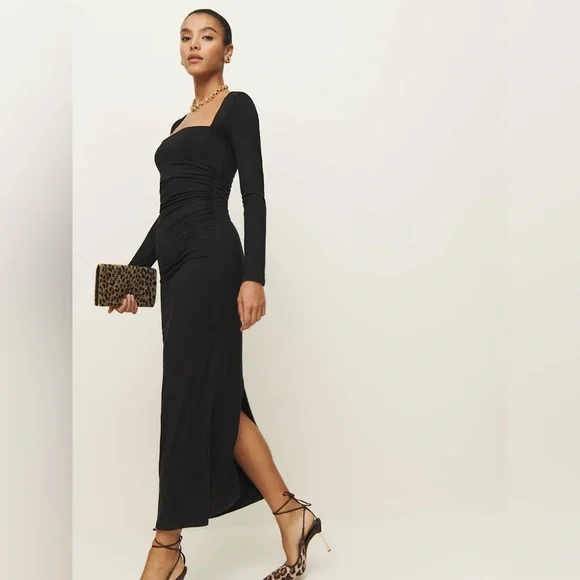 Reformation Laurel Knit Dress Black - Size S - Picture 2 of 11